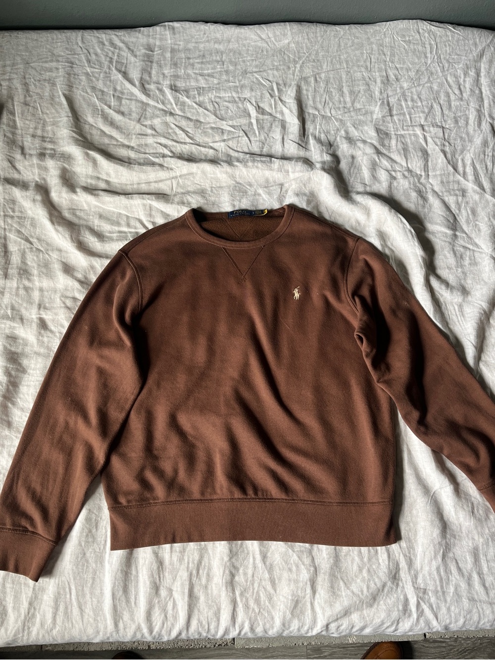 Ralph Lauren Brown Crewneck Sweatshirt with Polo Pony